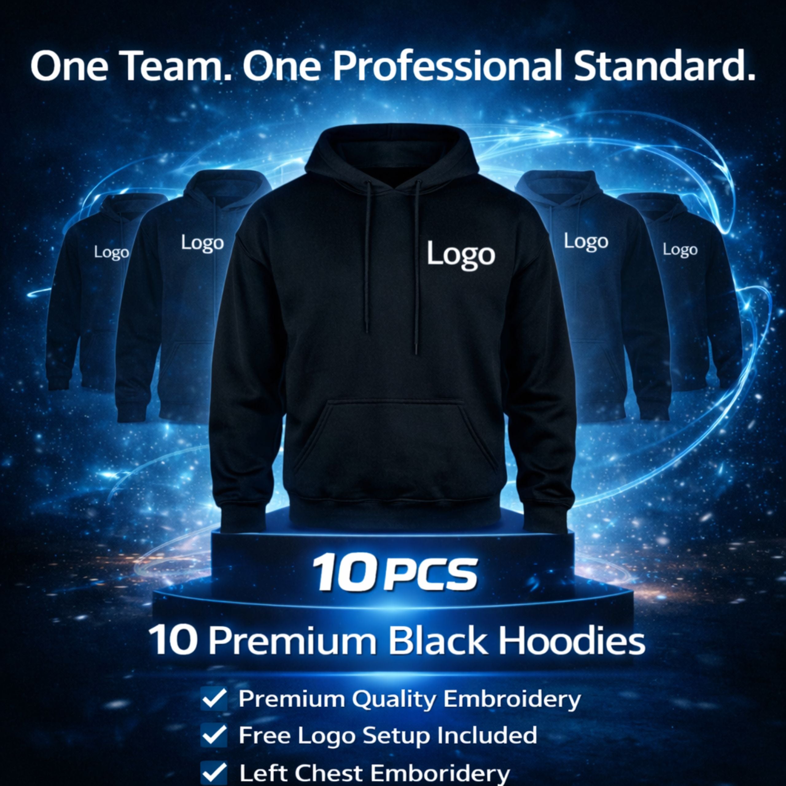 Workwear hoodie bundle UK with 10 RTX hoodies and professional logo embroidery