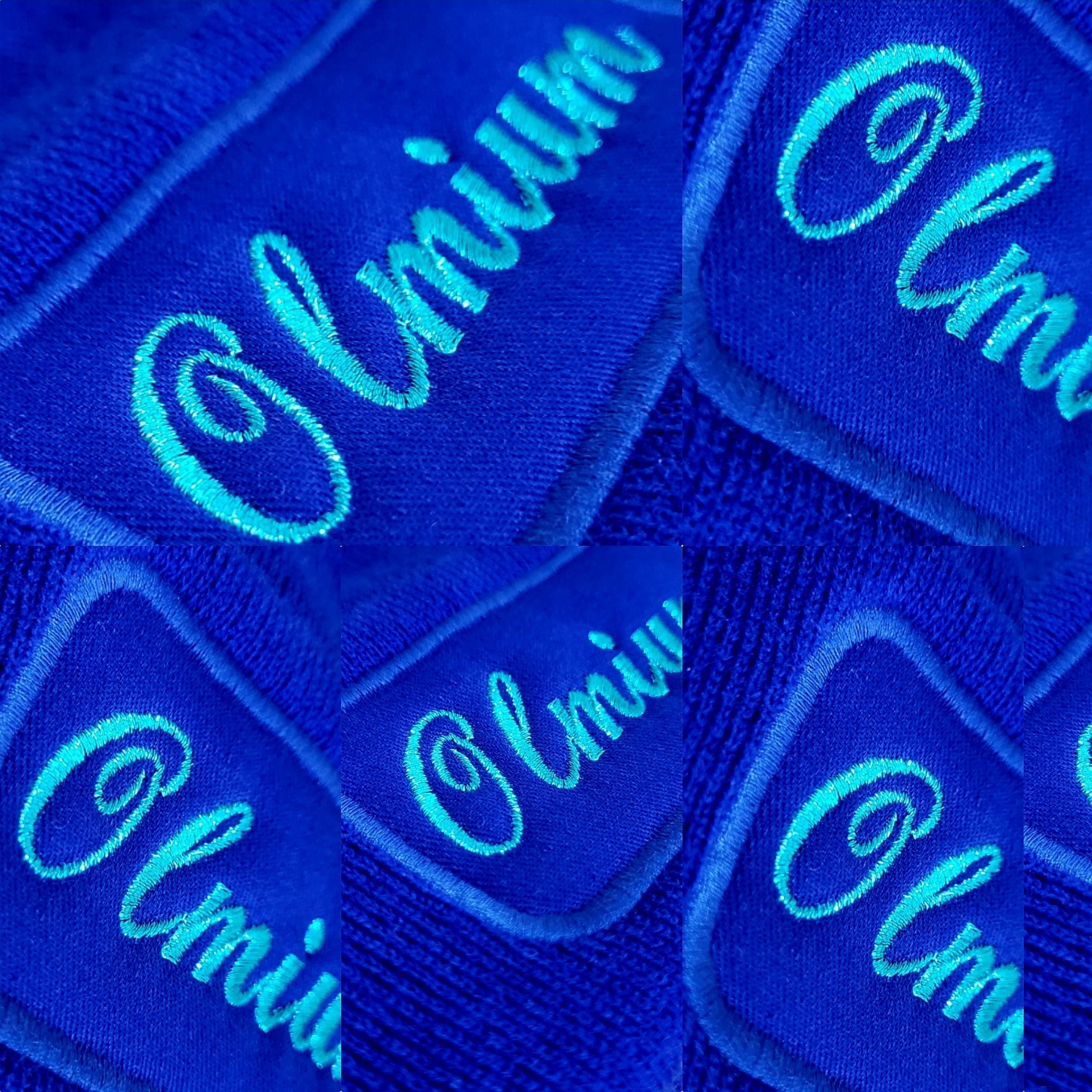 Close up of front embroidery patch area on workwear beanie hat