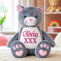 Personalised cat plush toy Marmalade with embroidered name, front view