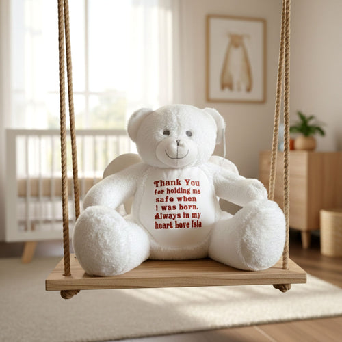 Tofu the personalised plush angel – front view 🧸✨, perfect soft cuddly gift