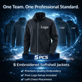 Men’s embroidered softshell jacket bundle with 5 Result Workguard jackets