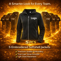 Women’s embroidered softshell jacket bundle with 5 Result Workguard jackets