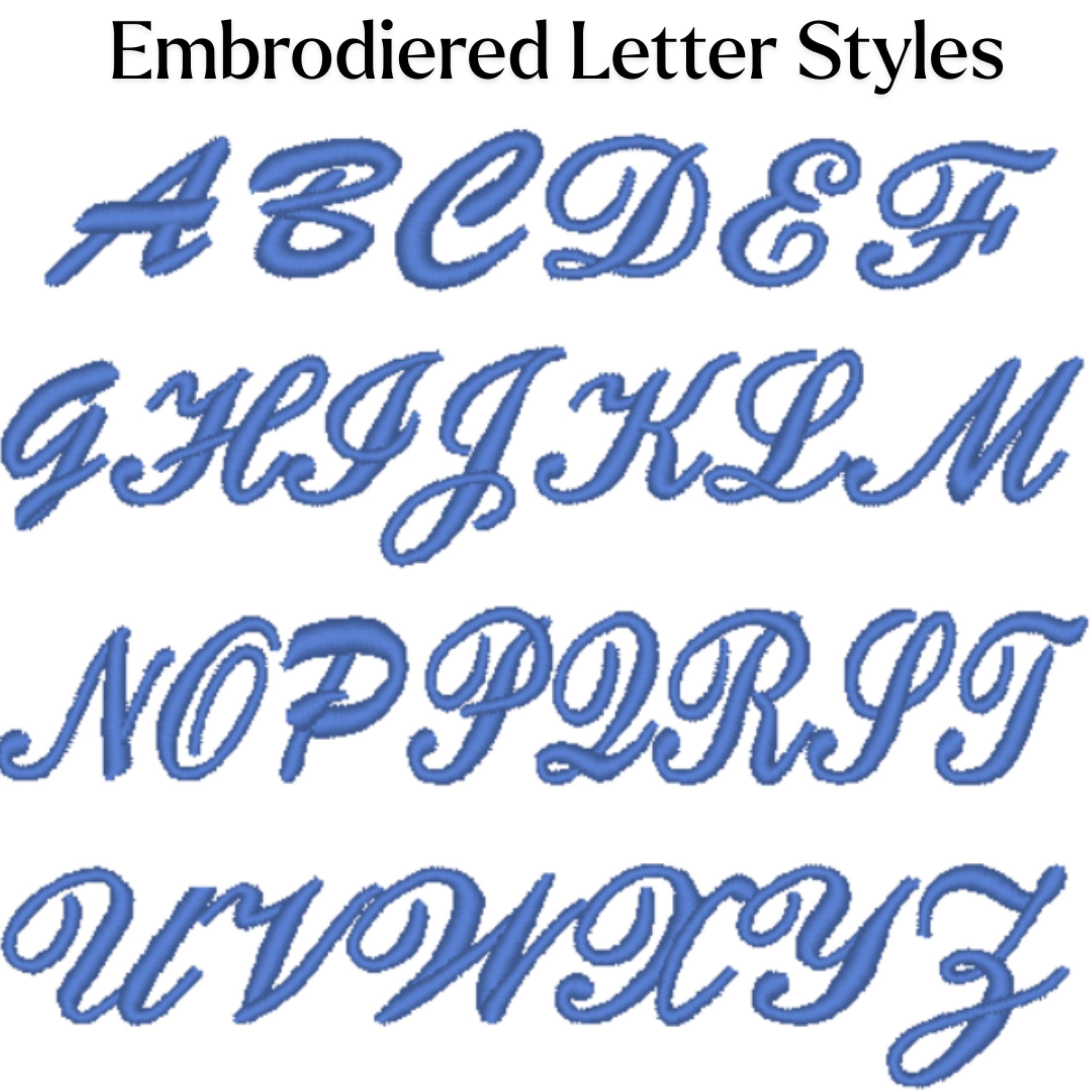 font embroidery options for face cloth