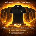 Ladies embroidered workwear polo shirt bundle with 10 RTX polos and left chest logo embroidery
