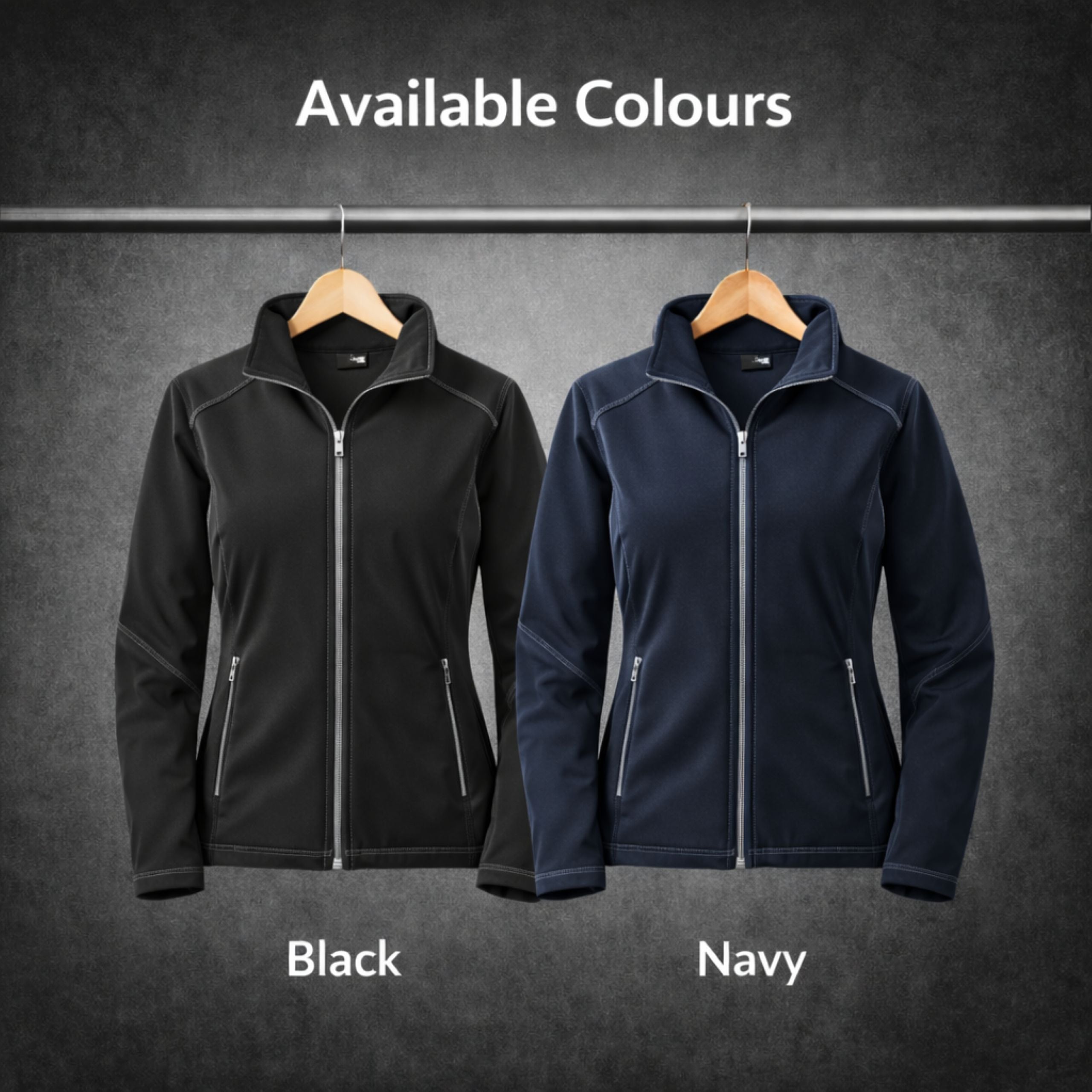 Women’s Result Workguard softshell jackets available in black and navy