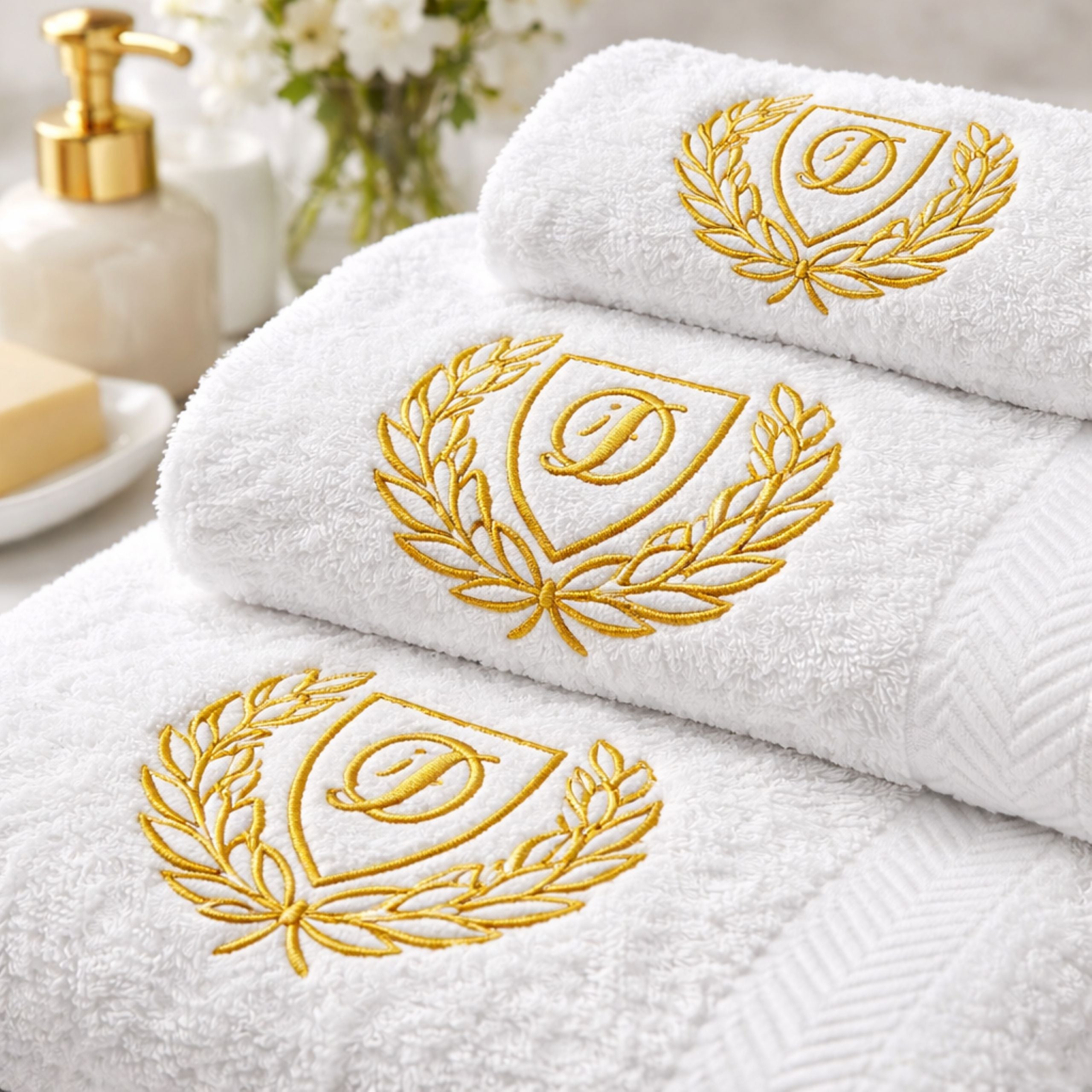 personalised towels with different embroidery colours