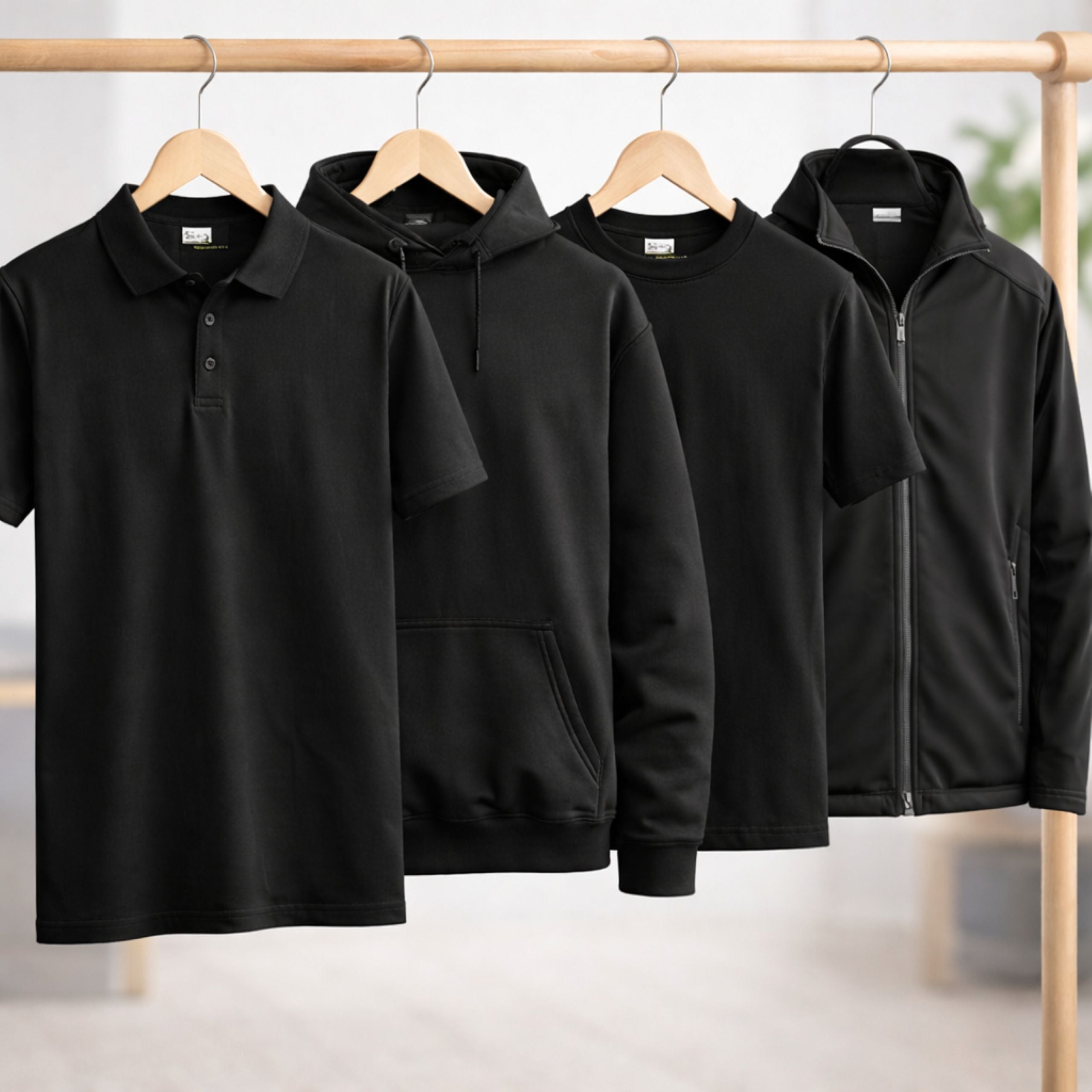 Workwear clothing pack contents polos hoodies t-shirts and softshell jacket