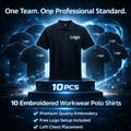 Workwear polo shirt bundle UK with 10 RTX polos and professional logo embroidery